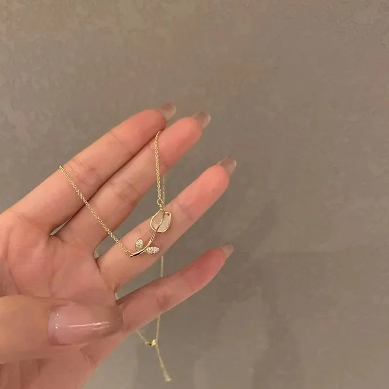 Simple Pearl Choker Necklaces for Women Fashion Double Layer Chain Small Love Heart Pendant Necklace Jewelry Gift Wholesale