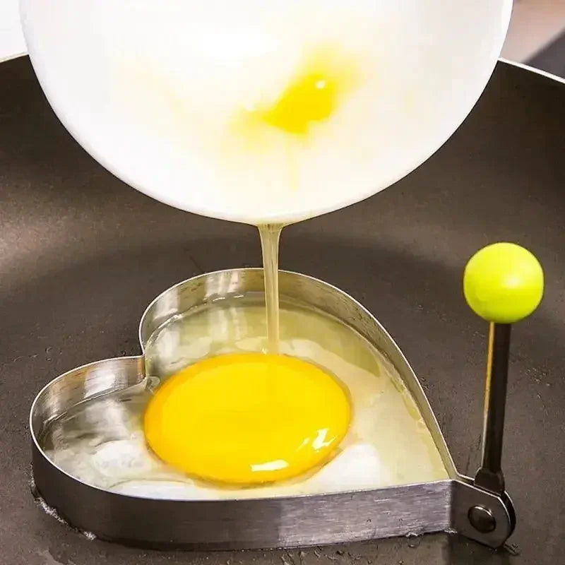 New Stainless Steel Fried Egg Mold Heart Pancake Maker Breakfast Baking Omelette Rings Cooking Tools Kitchen!!