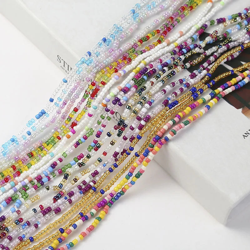 70/80/90/110 CM B- Waist Beads Chain for Women Colorful African Belly Beads Sexy Body Chains Boho Bikini Belly Jewelry New