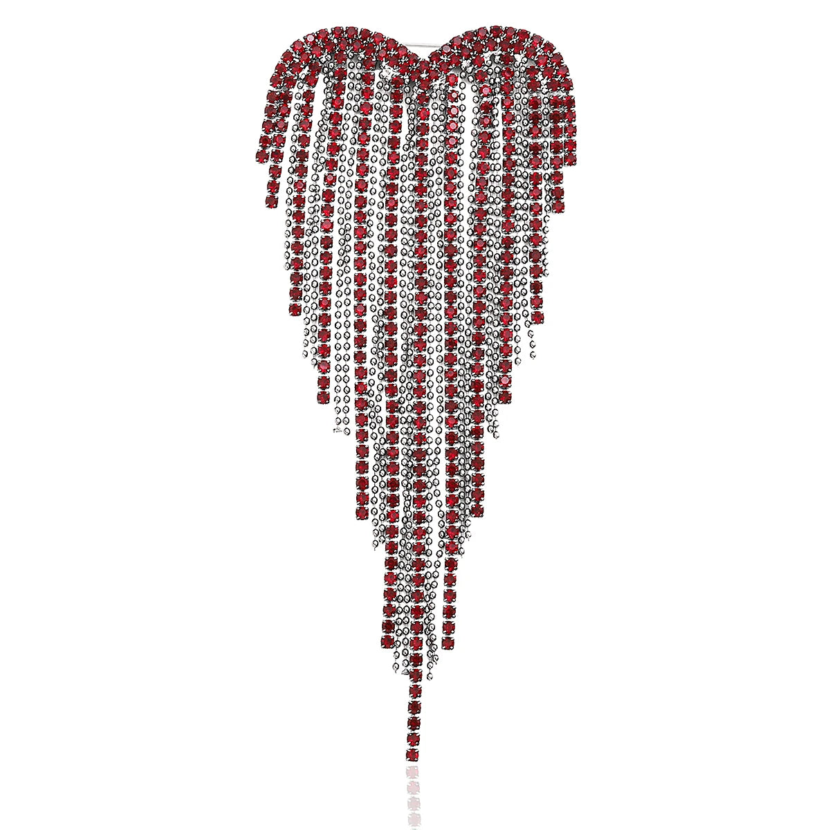 Trendy Shiny Tassel Love Brooches for Women Heart Pins Party Casual Lapel Pin Accessory Gift Multi-color Available