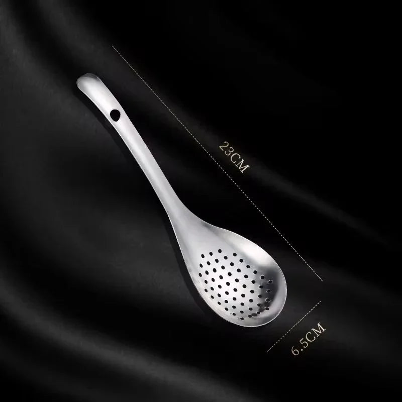 304 Stainless Steel Strainer Spoon Kitchen Colander Spoon Spoon Filter Strainer Food Scoop!!