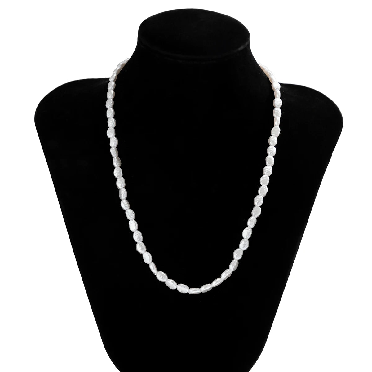 Salircon Simple Baroque Imitation Pearl Chain Choker Necklace Elegant Temperament Beaded Necklace Women's Wedding Party Jewelry