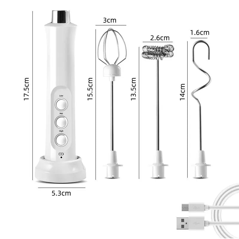 3 In 1 Portable Electric Milk Foam Maker & other purposes Handheld Rechargeable Foamier High Speeds Drink Mixer Coffee Frothing Wand..