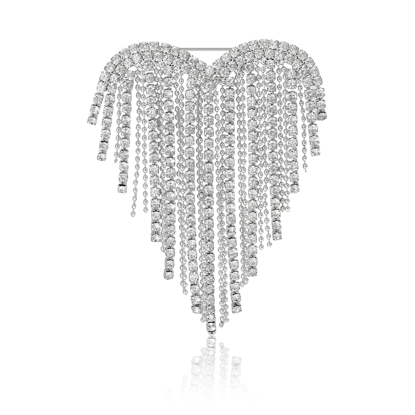 Trendy Shiny Tassel Love Brooches for Women Heart Pins Party Casual Lapel Pin Accessory Gift Multi-color Available