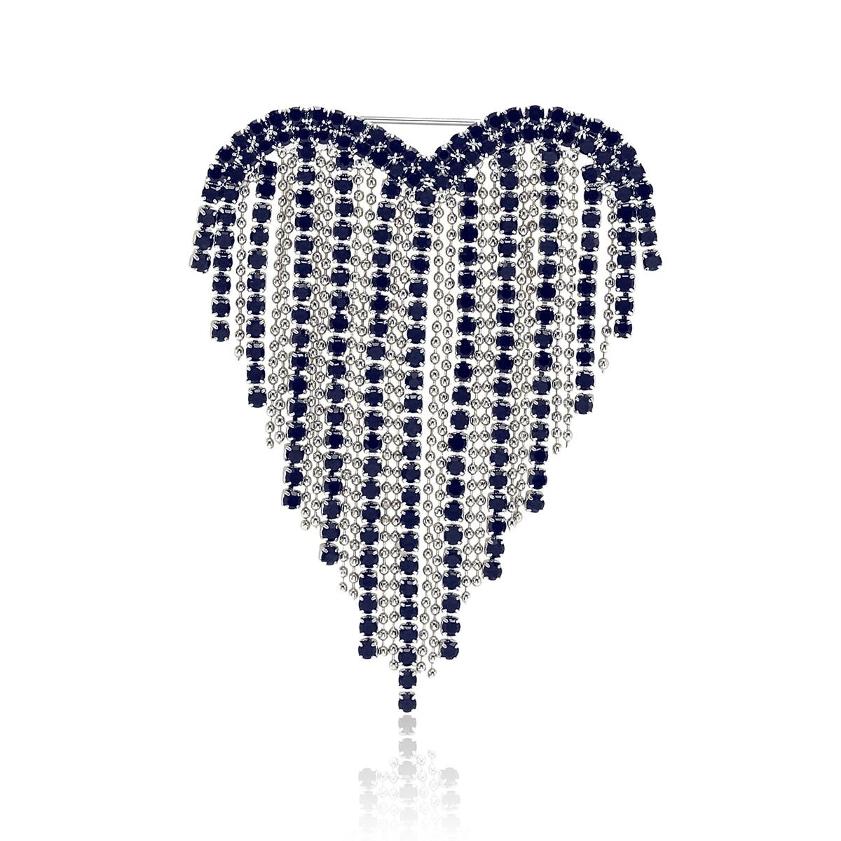 Trendy Shiny Tassel Love Brooches for Women Heart Pins Party Casual Lapel Pin Accessory Gift Multi-color Available