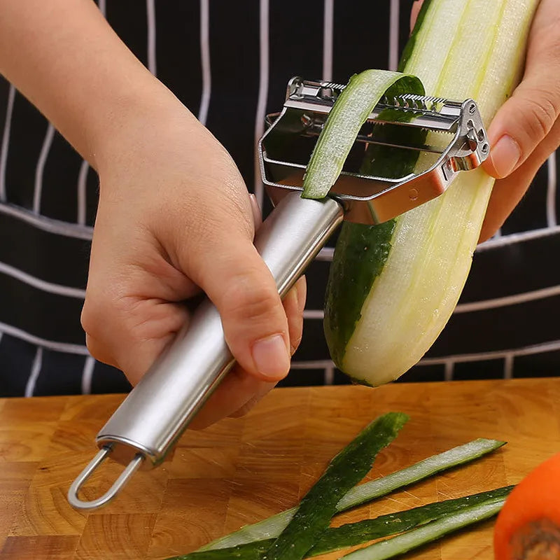 Multifunctional Kitchen Peeler Vegetable Fruit Peeler Stainless Steel Durable Potato Slicer Household Shredder & Carrot Peeler!