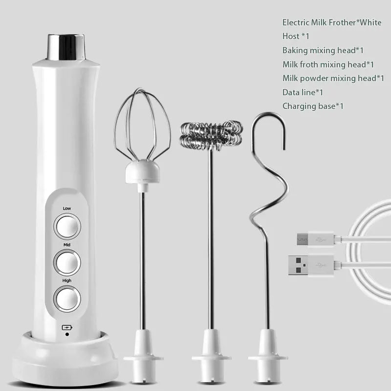 3 In 1 Portable Electric Milk Foam Maker & other purposes Handheld Rechargeable Foamier High Speeds Drink Mixer Coffee Frothing Wand..