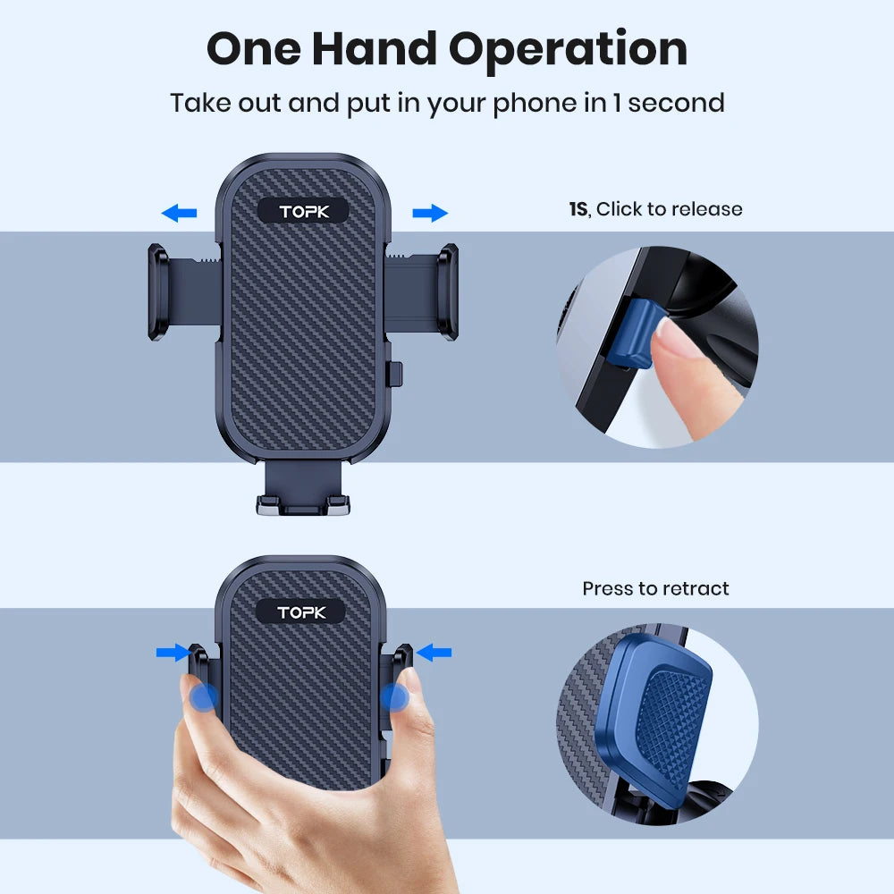 TOP Car Phone Holder Stand Gravity Dashboard Phone Holder Mobile Phone Support Universal For iPhone 13 12 11 Xiaomi Samsung