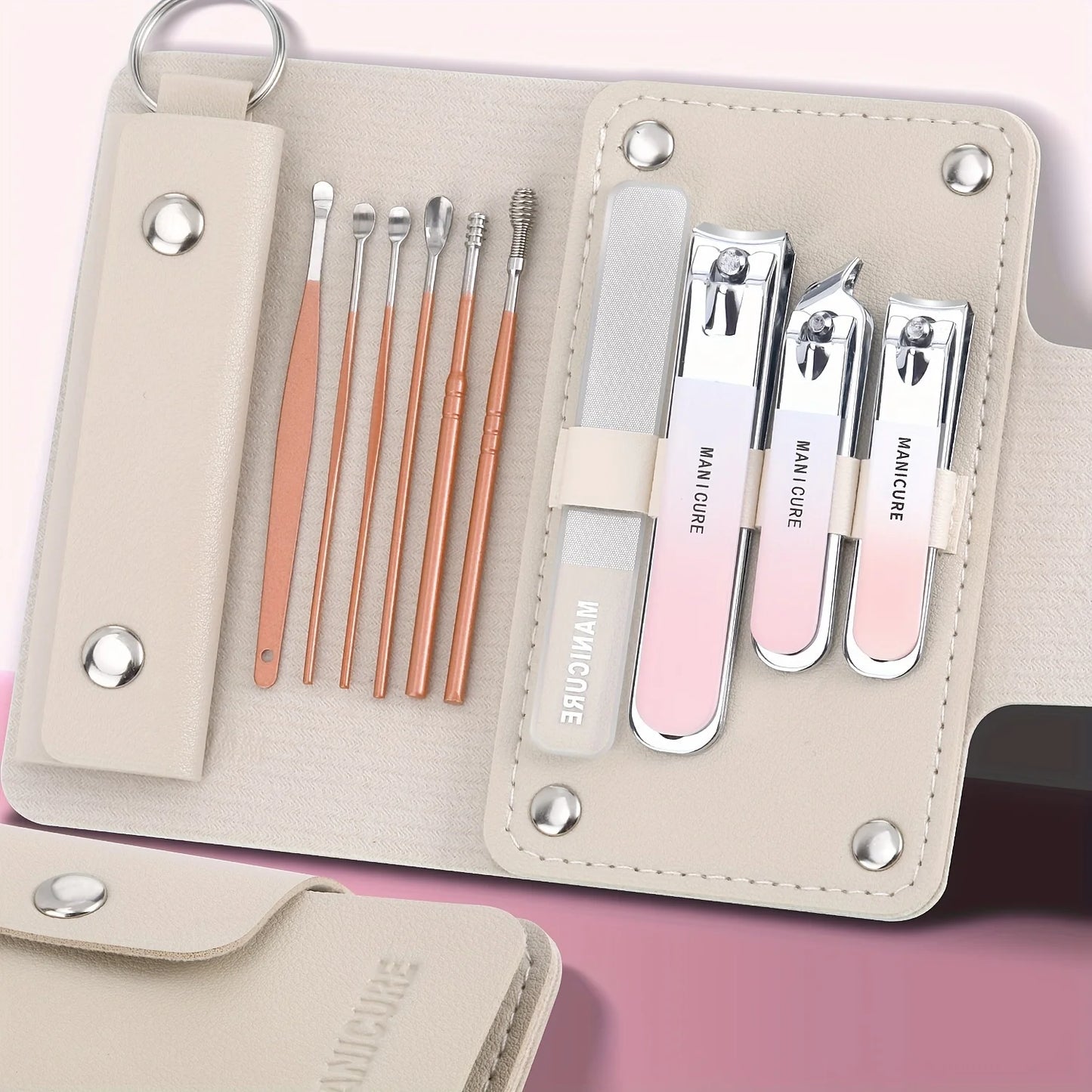 Portable Manicure Sets Pedicure Kits Bright Black Nail Clipper Set Personal Care Tools Eyebrow Scissors