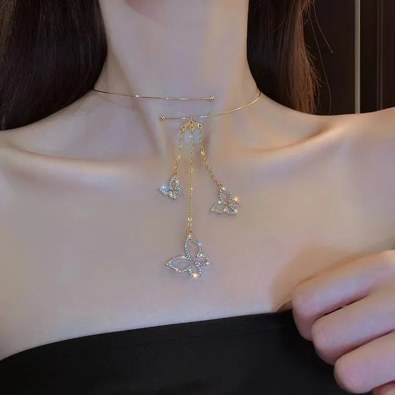 Simple Pearl Choker Necklaces for Women Fashion Double Layer Chain Small Love Heart Pendant Necklace Jewelry Gift Wholesale