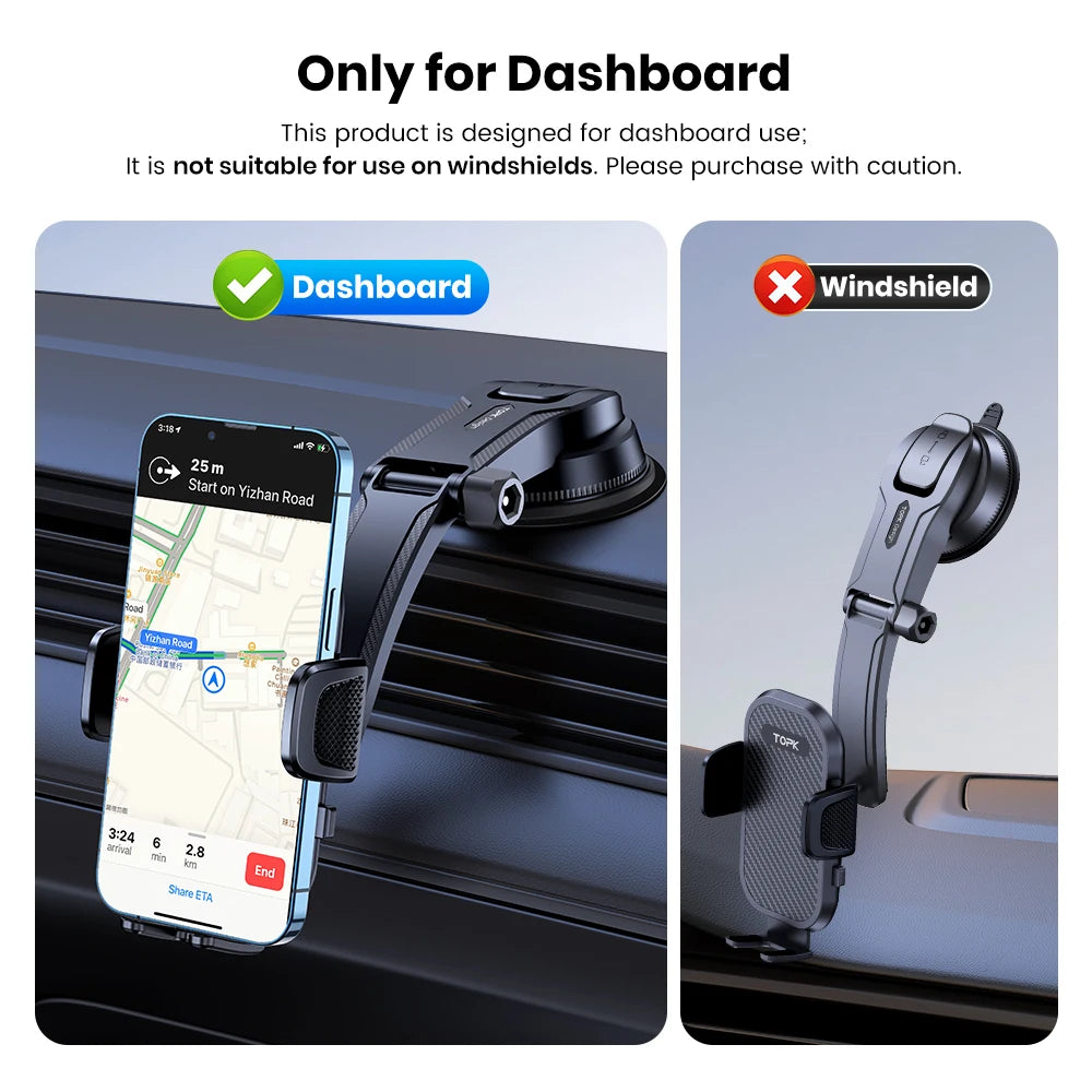 TOP Car Phone Holder Stand Gravity Dashboard Phone Holder Mobile Phone Support Universal For iPhone 13 12 11 Xiaomi Samsung