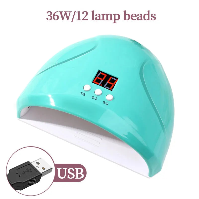 USB Nail Phototherapy Machine Nail Lamp 12 UV LEDs Light Curing 36W Nail Polish Gel Infrared Sensor Machine Nail Art
