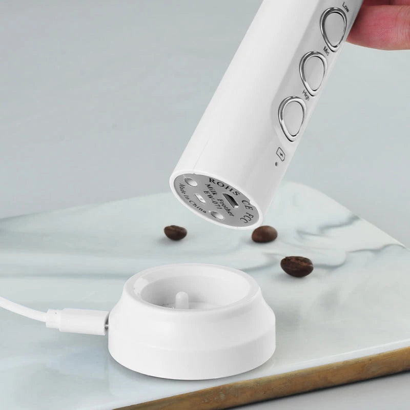 3 In 1 Portable Electric Milk Foam Maker & other purposes Handheld Rechargeable Foamier High Speeds Drink Mixer Coffee Frothing Wand..