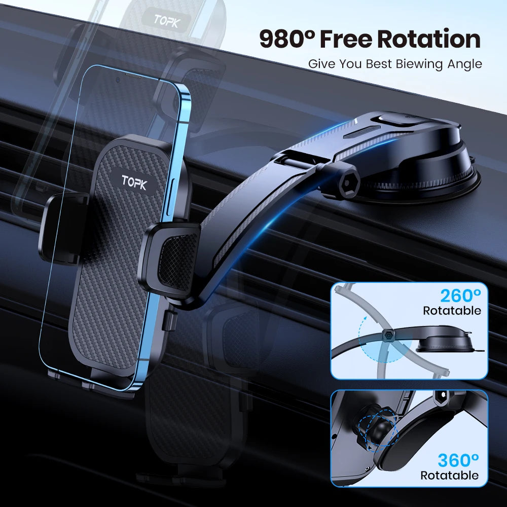 TOP Car Phone Holder Stand Gravity Dashboard Phone Holder Mobile Phone Support Universal For iPhone 13 12 11 Xiaomi Samsung