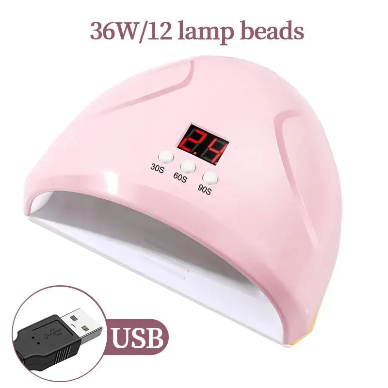 USB Nail Phototherapy Machine Nail Lamp 12 UV LEDs Light Curing 36W Nail Polish Gel Infrared Sensor Machine Nail Art