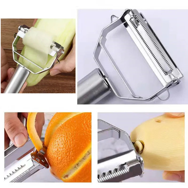 Multifunctional Kitchen Peeler Vegetable Fruit Peeler Stainless Steel Durable Potato Slicer Household Shredder & Carrot Peeler!