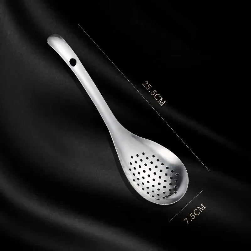304 Stainless Steel Strainer Spoon Kitchen Colander Spoon Spoon Filter Strainer Food Scoop!!
