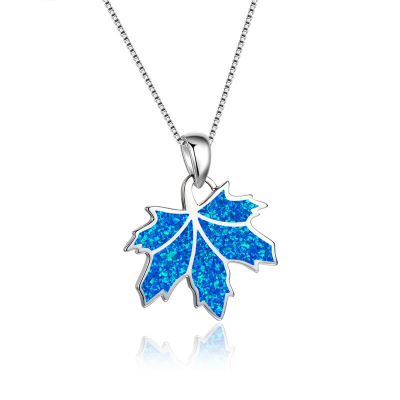 Fashion Love Heart Tree of Life Pendant Necklace For Women Inlay Blue Imitation Opal Necklace Wedding Jewelry Birthday Gifts