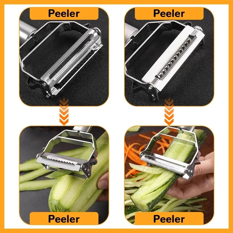 Multifunctional Kitchen Peeler Vegetable Fruit Peeler Stainless Steel Durable Potato Slicer Household Shredder & Carrot Peeler!