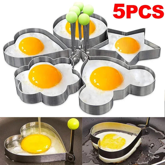 New Stainless Steel Fried Egg Mold Heart Pancake Maker Breakfast Baking Omelette Rings Cooking Tools Kitchen!!