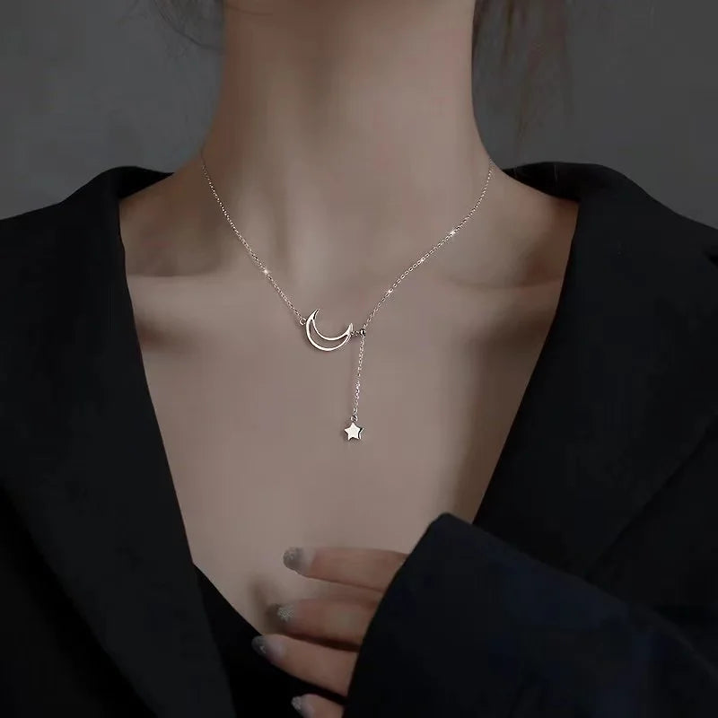 New Fashion Trend Unique Design Exquisite Multilayer Pentagram Love Drop Pendant Necklace For Women Jewelry Party Premium Gift