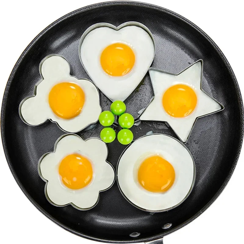 New Stainless Steel Fried Egg Mold Heart Pancake Maker Breakfast Baking Omelette Rings Cooking Tools Kitchen!!