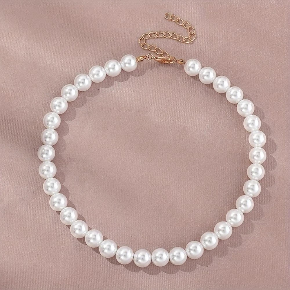 New Simple Imitation Freshwater Pearl Chain Necklaces For Women Wedding Love Gifts Necklace Fashion Glamour Jewelry Gifts