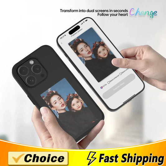Screen Phone Case For Iphone 13 14 15 Pro Max Smart DIY Can Change Picture NFC refesh Phone Protective Cover Battery Free