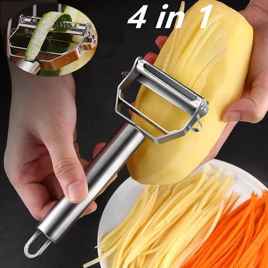 Multifunctional Kitchen Peeler Vegetable Fruit Peeler Stainless Steel Durable Potato Slicer Household Shredder & Carrot Peeler!
