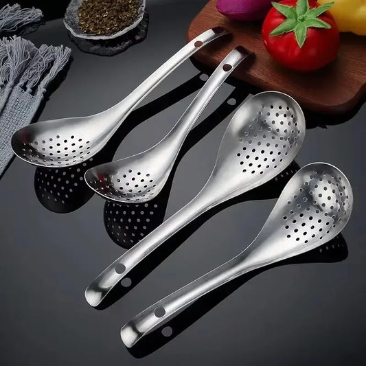 304 Stainless Steel Strainer Spoon Kitchen Colander Spoon Spoon Filter Strainer Food Scoop!!