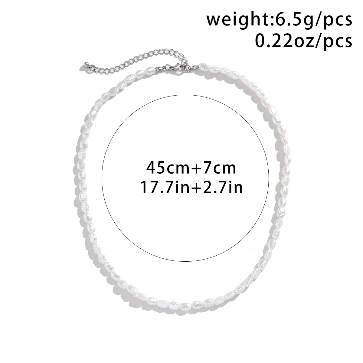 Salircon Simple Baroque Imitation Pearl Chain Choker Necklace Elegant Temperament Beaded Necklace Women's Wedding Party Jewelry