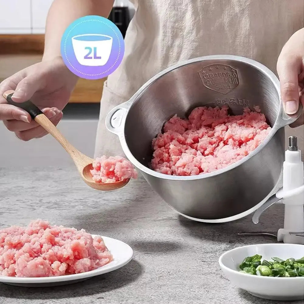 Multifunctional Household Stainless Steel Meat Grinder 2 Speed 250W Stainless Steel 2L Capacity Electric Chopper Meat Grinder