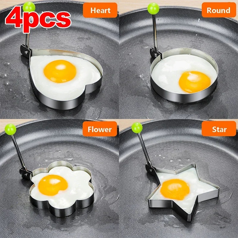 New Stainless Steel Fried Egg Mold Heart Pancake Maker Breakfast Baking Omelette Rings Cooking Tools Kitchen!!