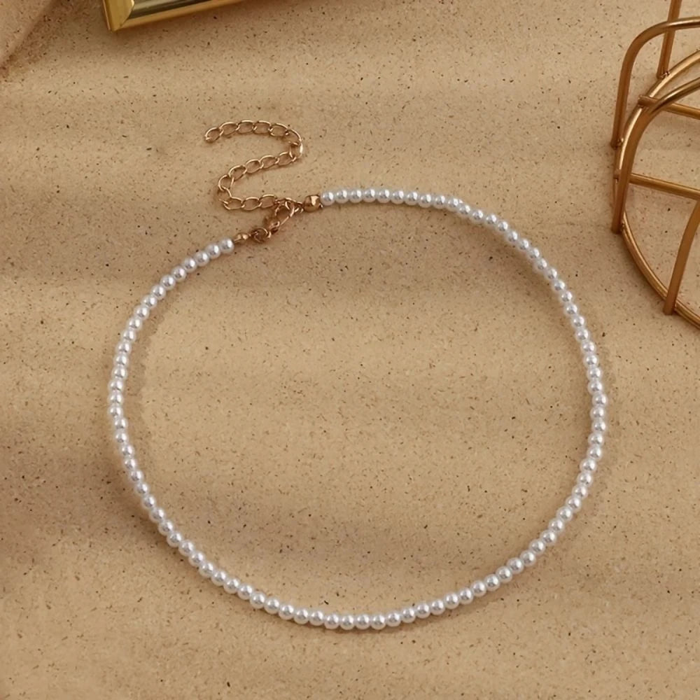 New Simple Imitation Freshwater Pearl Chain Necklaces For Women Wedding Love Gifts Necklace Fashion Glamour Jewelry Gifts