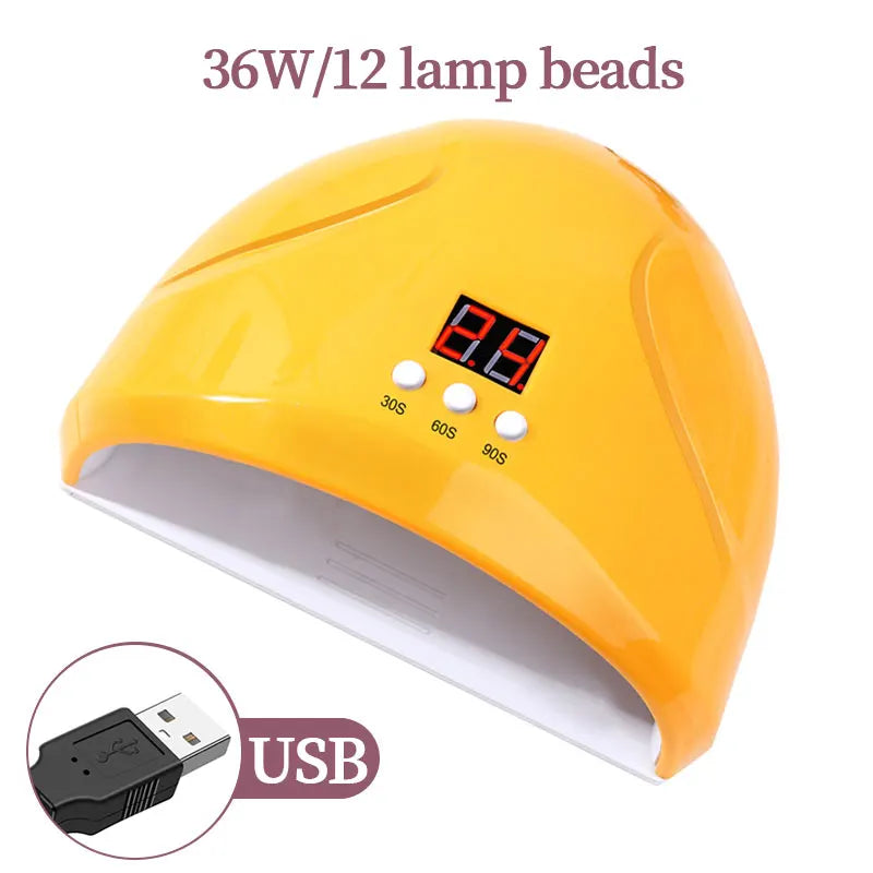 USB Nail Phototherapy Machine Nail Lamp 12 UV LEDs Light Curing 36W Nail Polish Gel Infrared Sensor Machine Nail Art