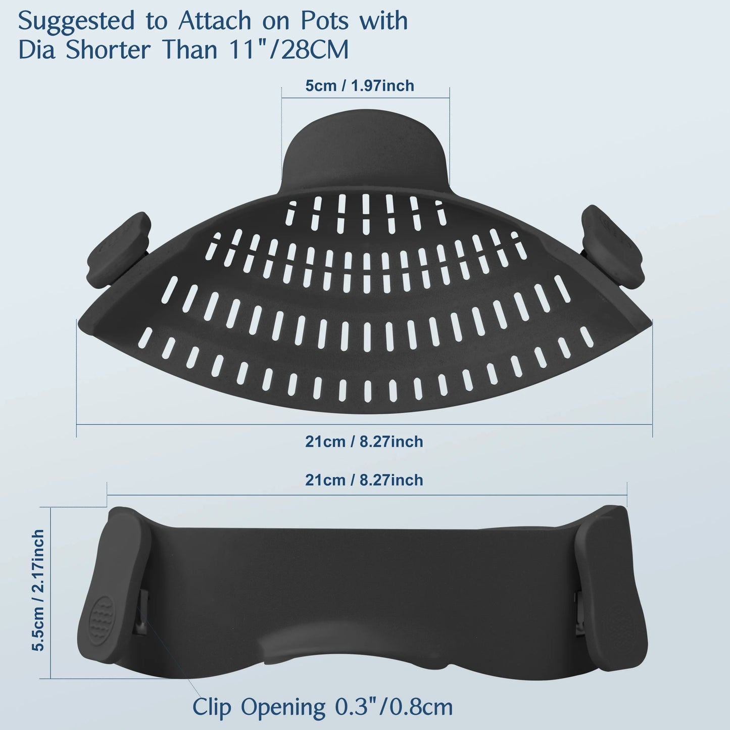 1pc, Strainer, Silicone Pot Strainer, Adjustable Silicone Clip on Strainer for Pots Pans & Bowls.