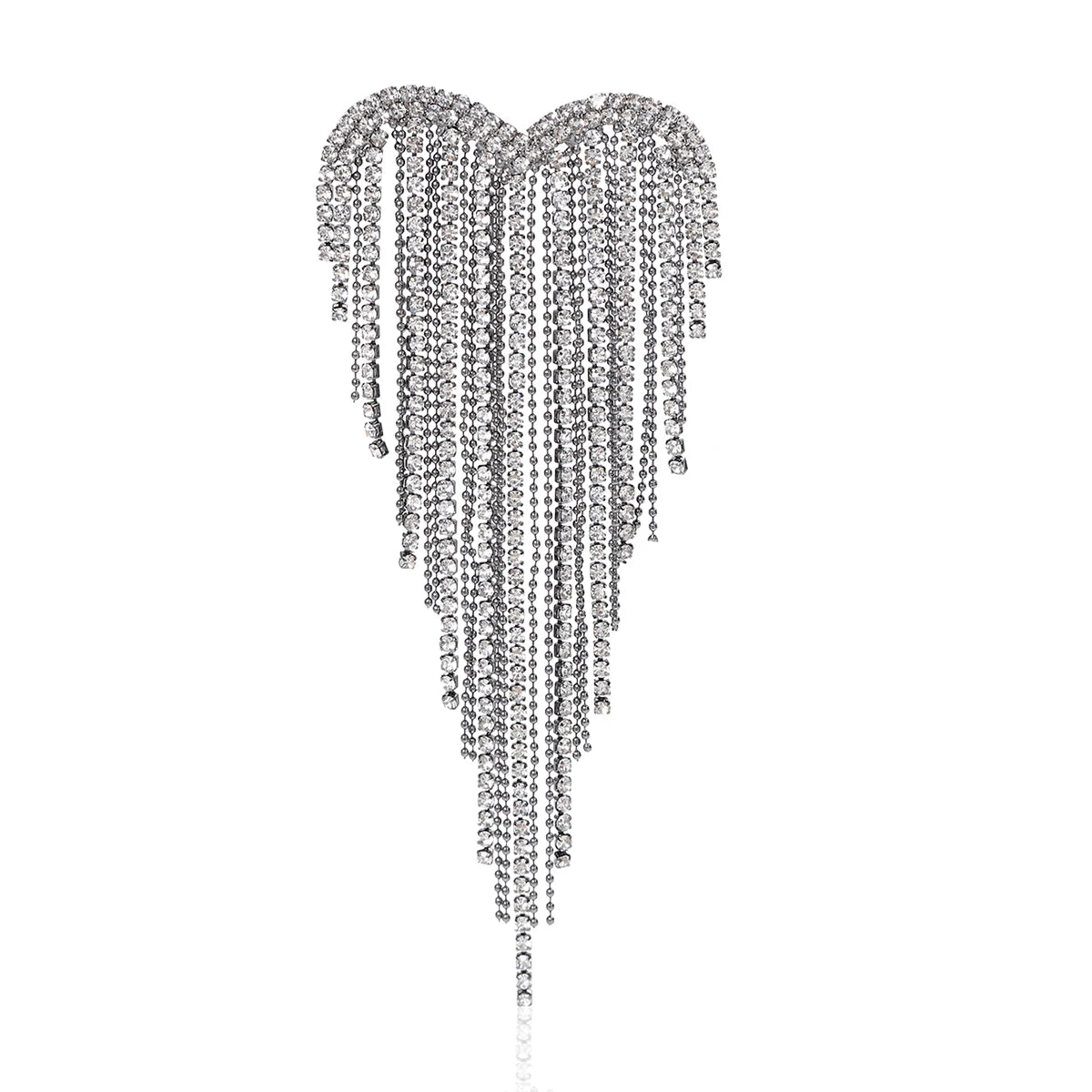 Trendy Shiny Tassel Love Brooches for Women Heart Pins Party Casual Lapel Pin Accessory Gift Multi-color Available