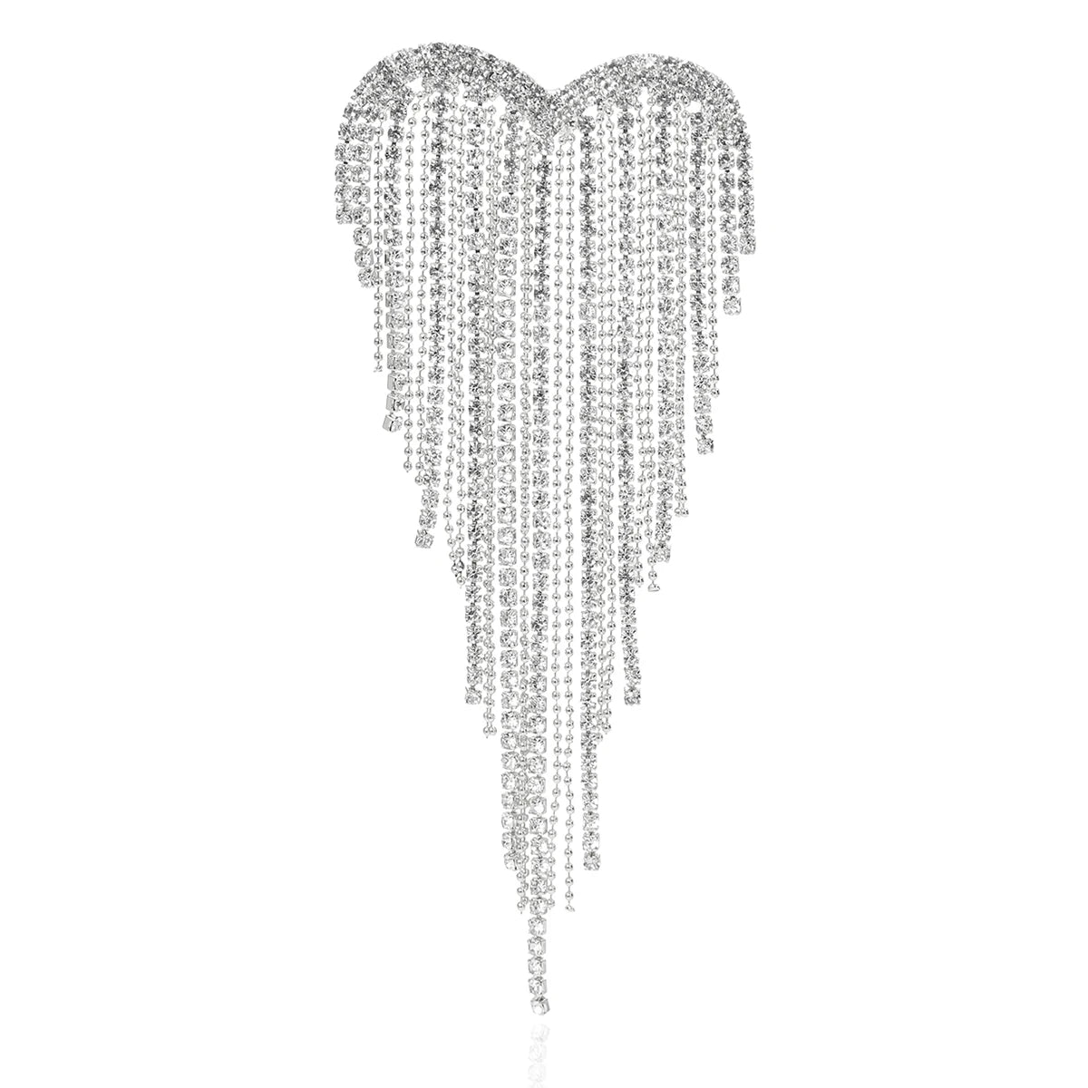 Trendy Shiny Tassel Love Brooches for Women Heart Pins Party Casual Lapel Pin Accessory Gift Multi-color Available